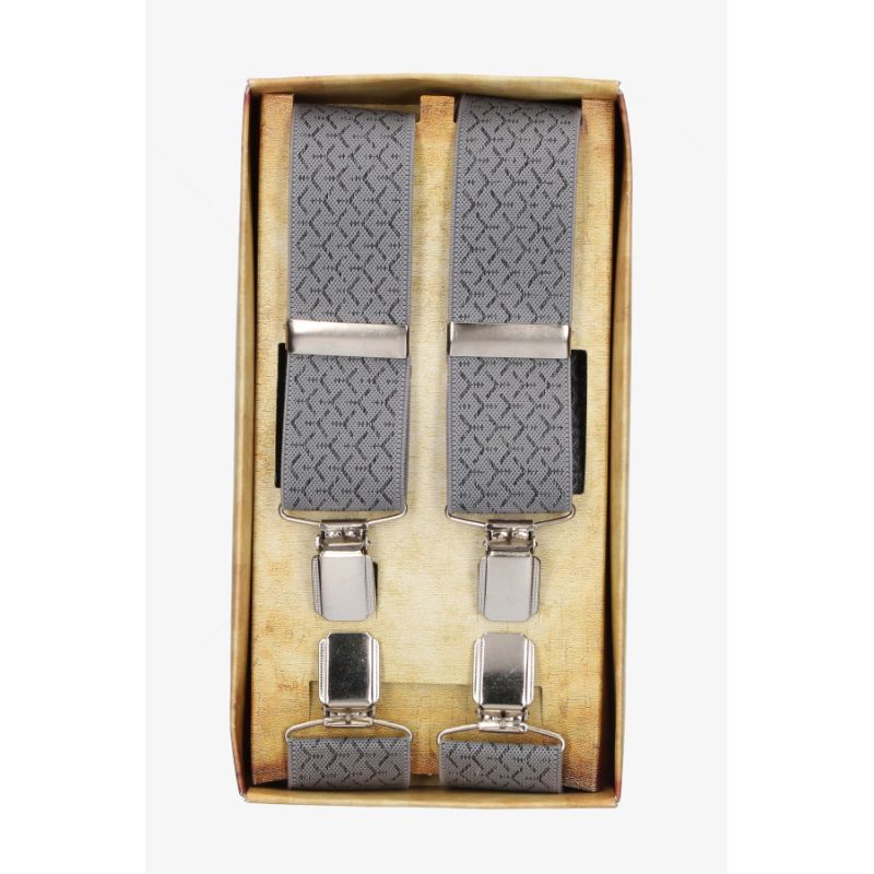 Gray Dress Suspender with Vertices Ornament