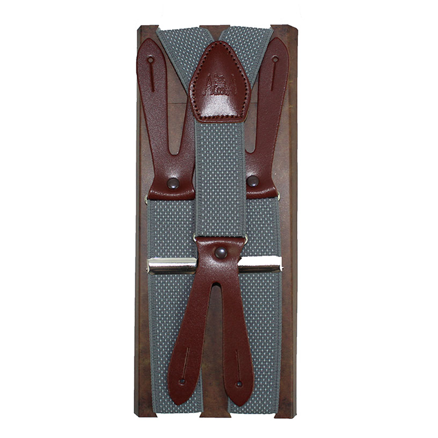 Elastic suspenders with grey dots, 30 mm