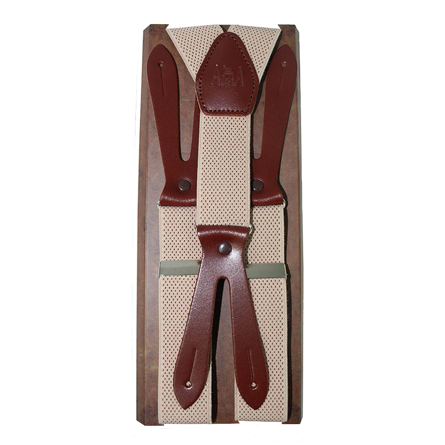 Tirantes elástico puntos beige 30 mm