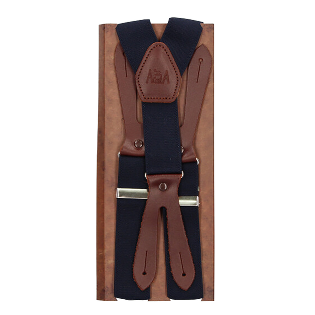 Plain blue elastic suspenders 30 mm
