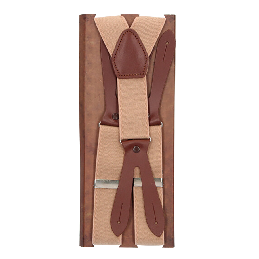 Bretelles élastiques lisses beiges 30 mm