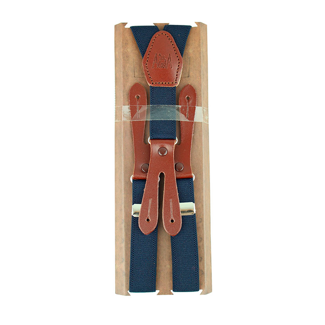 Plain blue elastic suspenders 20 mm