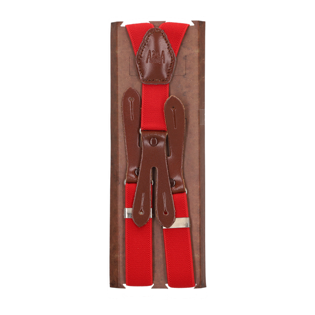 Red smooth elastic suspenders 20 mm