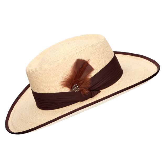 SOMBRERO GAMBLER NATURAL CINTA SAFARI MARRÓN