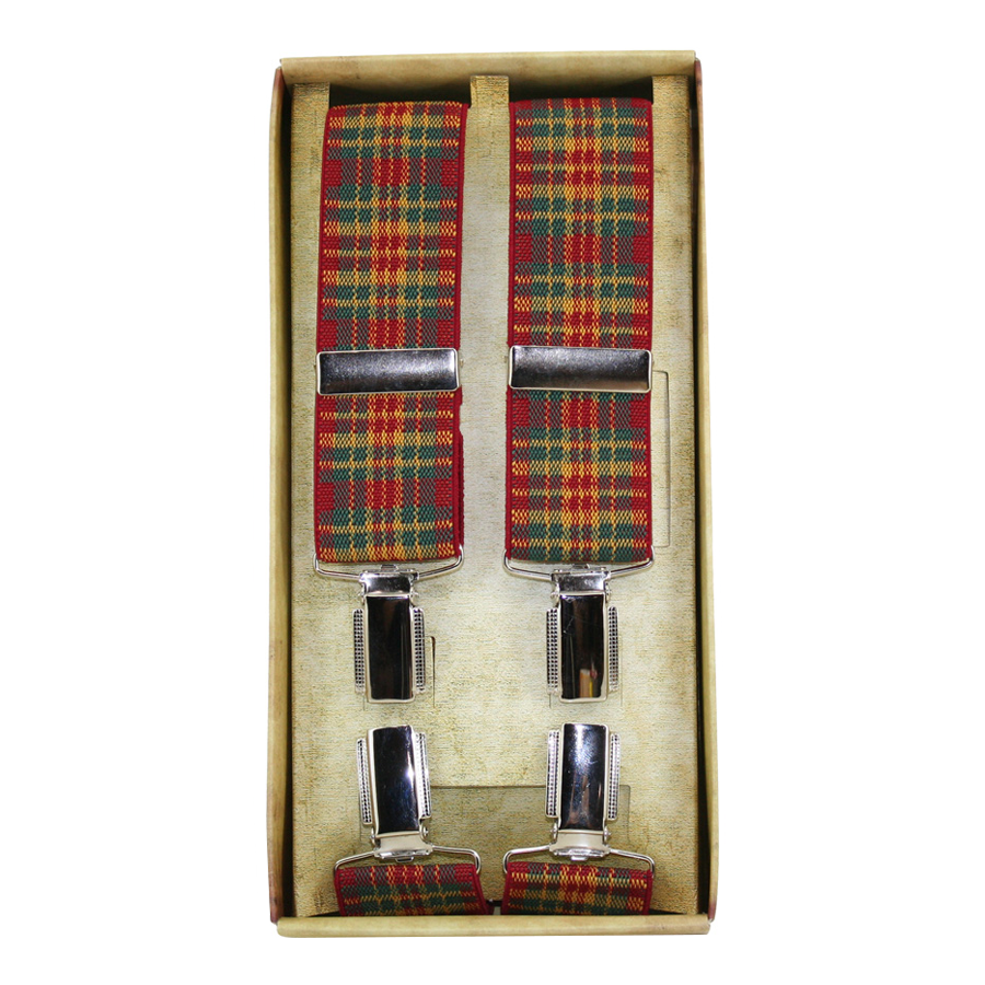 Green, Red and Yellow Checkered Dress Suspender