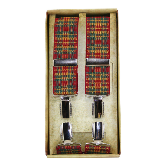 Green, Red and Yellow Checkered Dress Suspender