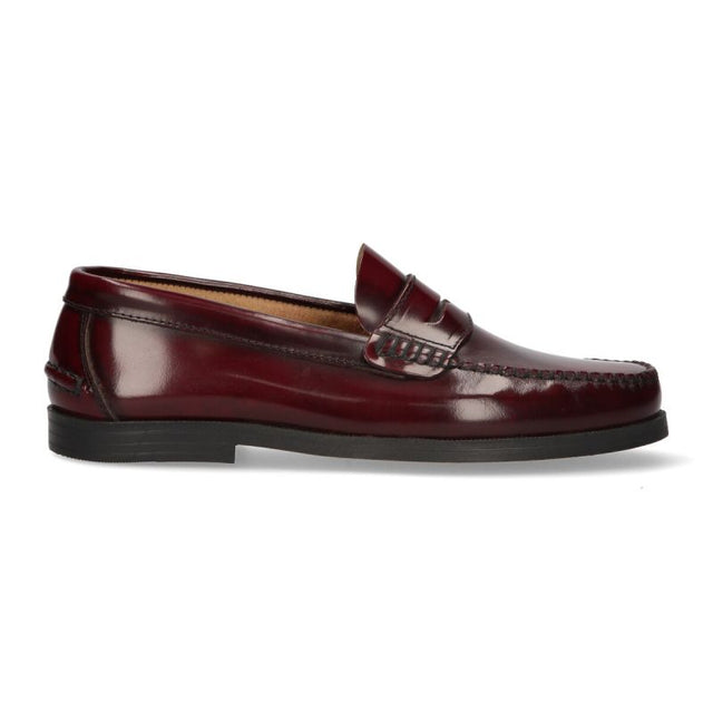 Burgundy Masked Moccasin with Rubber Sole