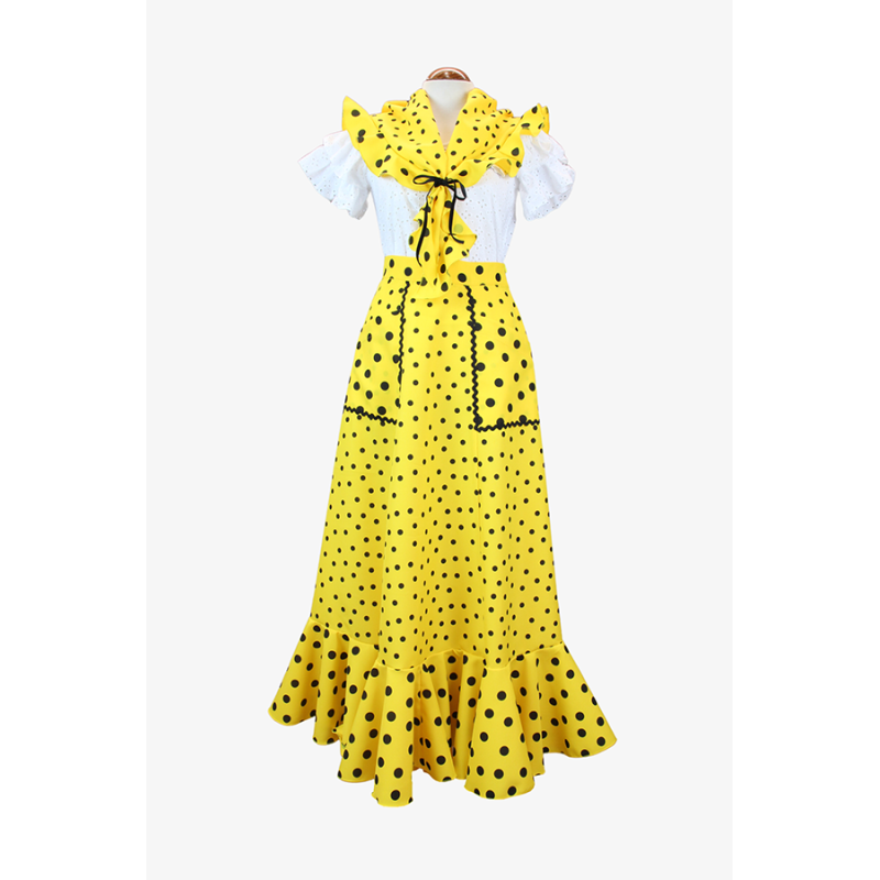 Jara Set in Yellow with Polka Dots