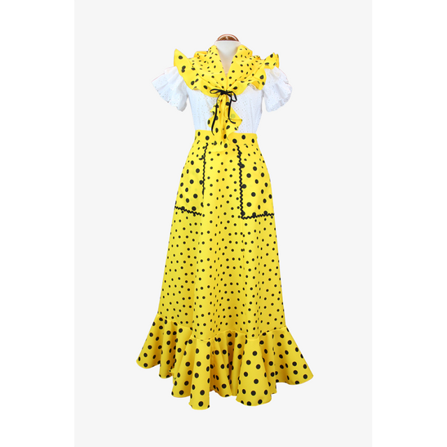 Jara Set in Yellow with Polka Dots