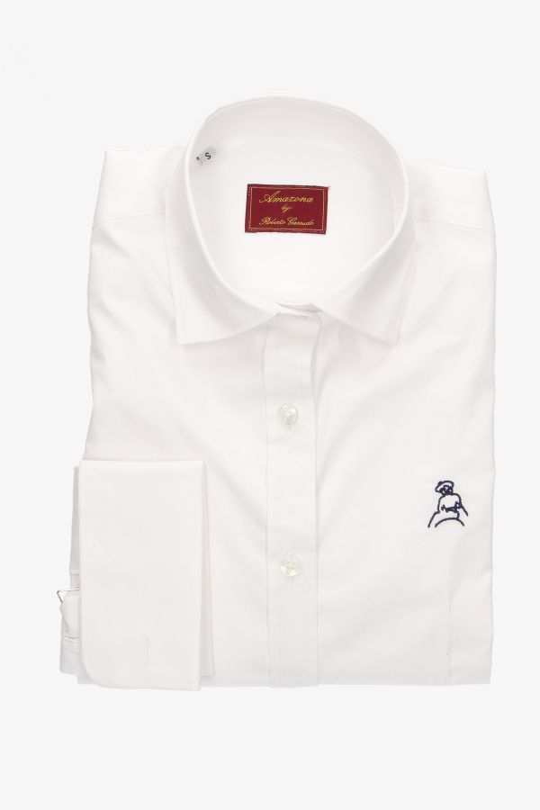 Camisa Mujer Blanca Doble Puño