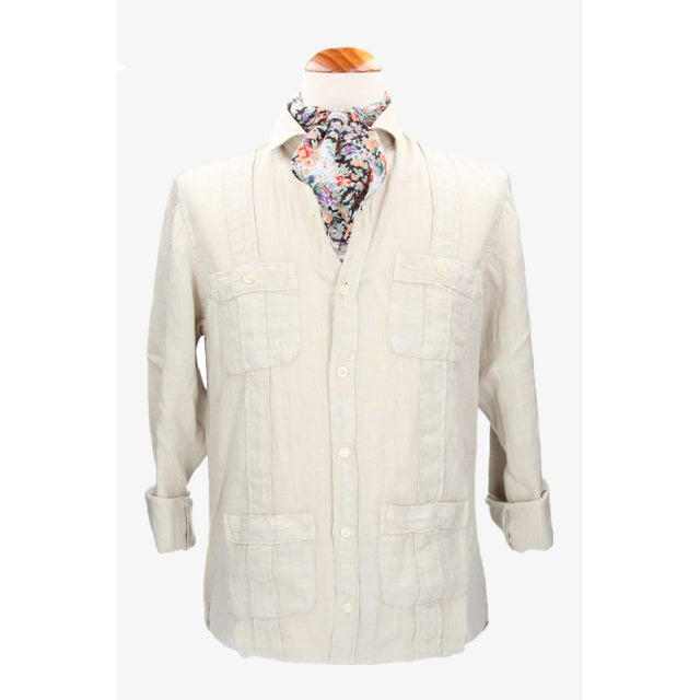 Camisa Cubana Beige Lino