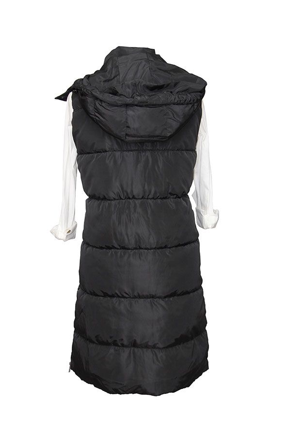 Long Black Padded Vest