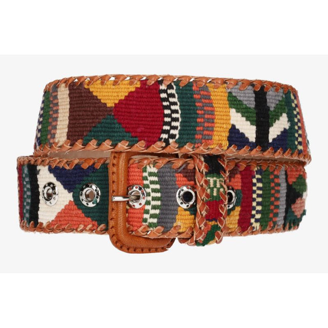 Cinturón Naif multicolor camel-azul