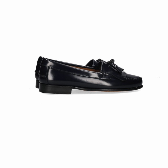 MOCASÍN FLECOS Y BORLAS AZUL