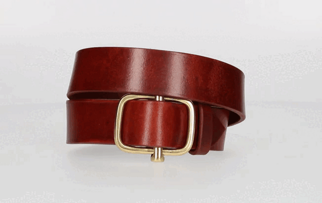 Cinturón Hebilla Corredera Vaqueta Oscuro