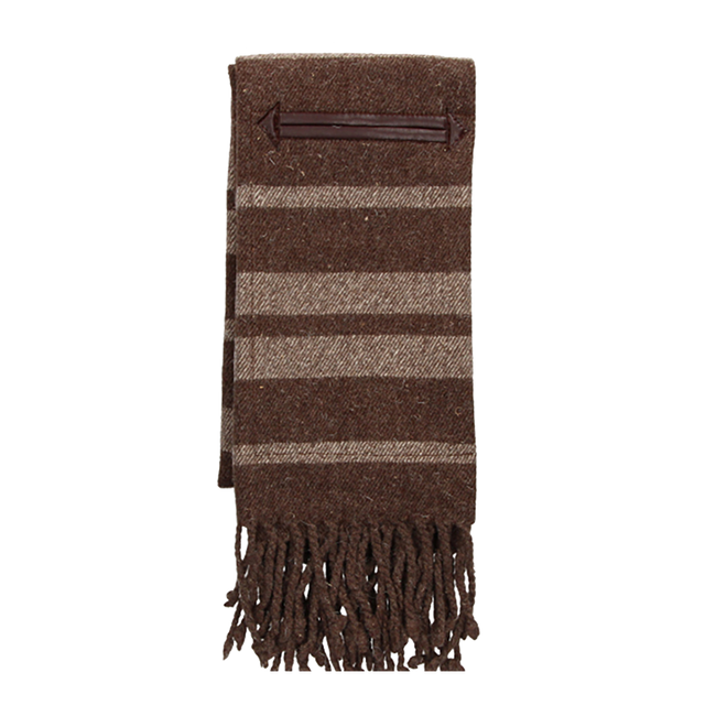 Couverture de pied de lit en laine avec poche en chêne