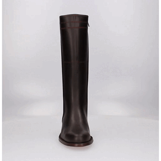 Plain Chestnut Zipper Boot Valverde del Camino