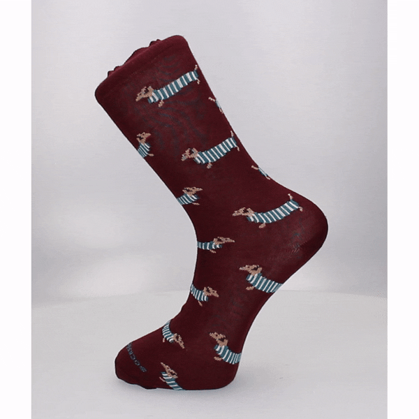 CHAUSSETTE TECKEL BORDEAUX