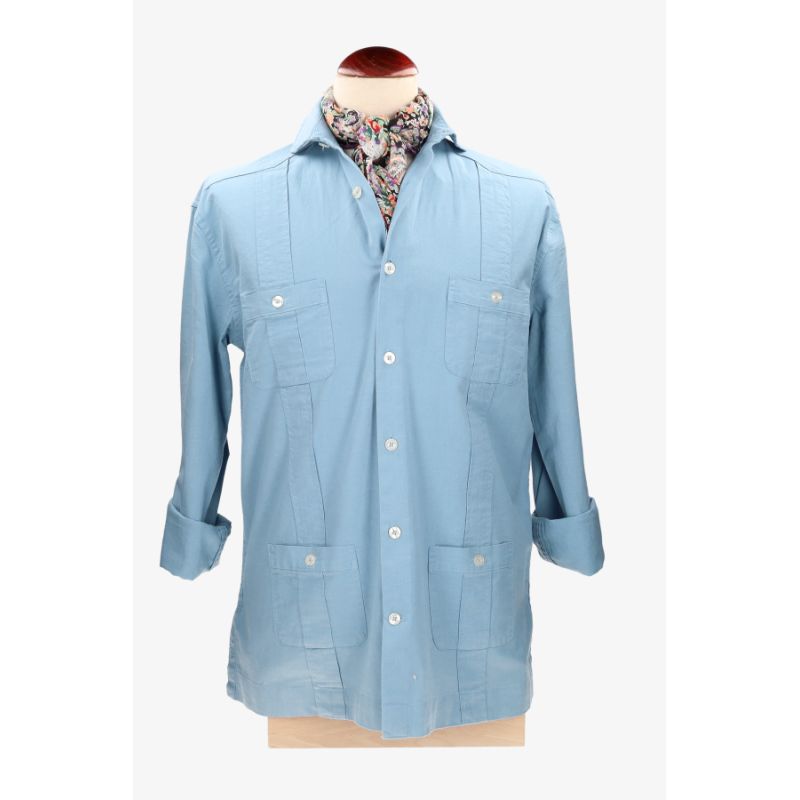 Blue Guayabera Shirt