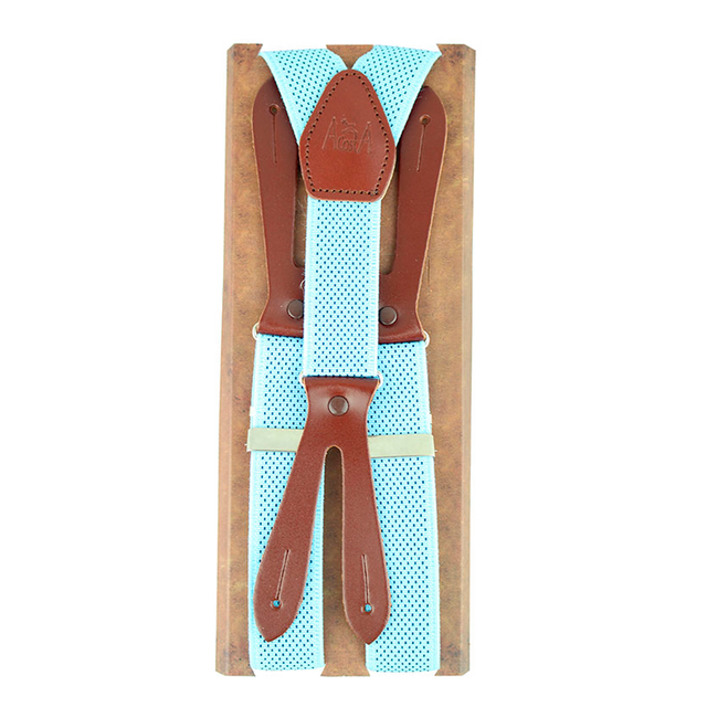 Light Blue Elastic Suspenders with Dot Ornament 30 mm