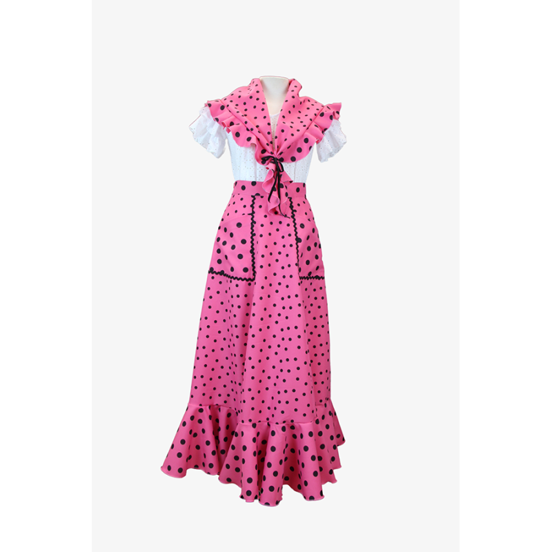 Jara Set in Fuchsia with Polka Dots