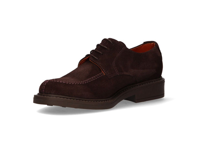 Brown Suede Leather Lace-Up Shoe