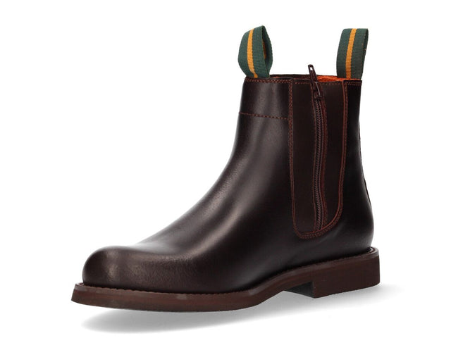 Short boot with gusset and zipper in Valverde del Camino calfskin
