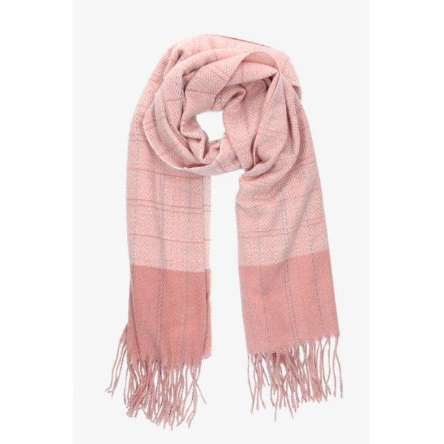 Pink Fine Checkered Scarf