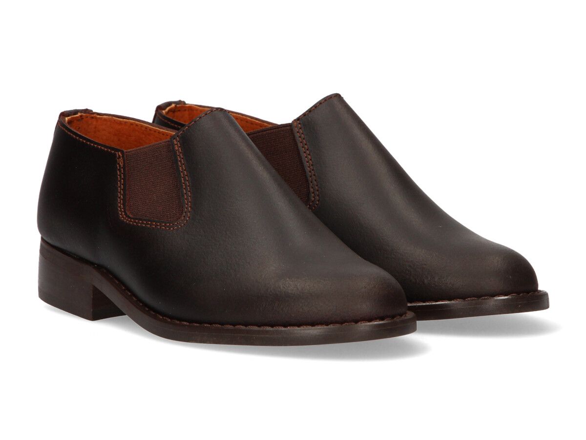Chestnut gaiter shoe with elastics Valverde del Camino