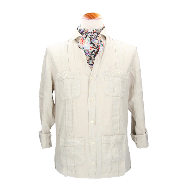CAMISA CUBANA LINO BEIGE