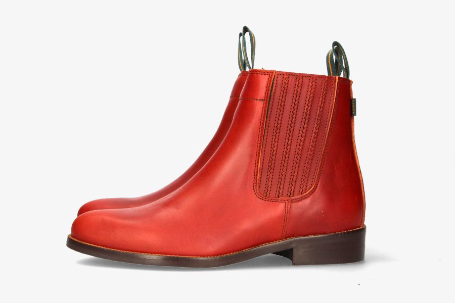 Bota Corta Fuelle Plisado Ternera Coñac Valverde del Camino