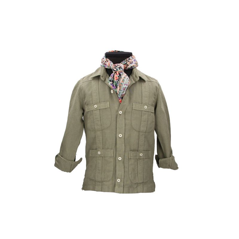 Cuban Shirt for Boys in Khaki