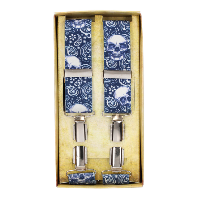 Tirante de Vestir Marino con Calaveras y Cachemir