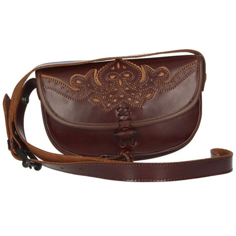 Rociero Leather Bag Yellow Thread with Strap Valverde del Camino