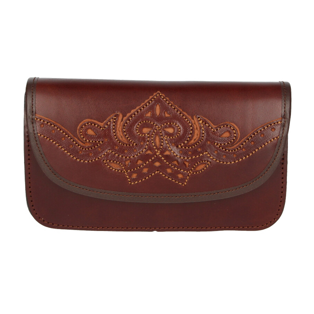 Sac Rociero en cuir brodé jaune Valverde del Camino