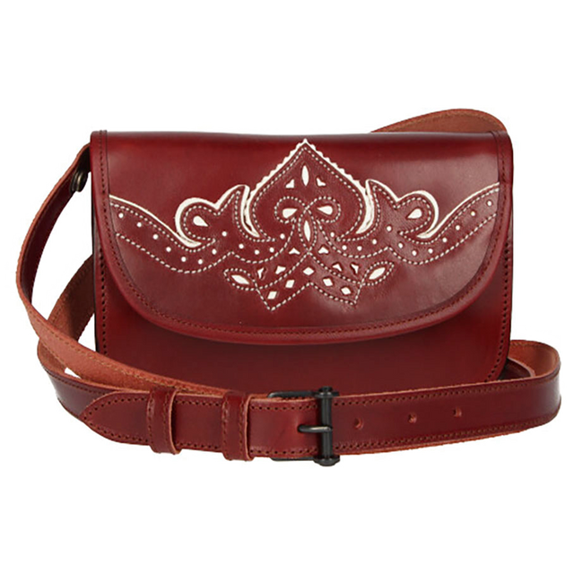 SAC CERISE AD.H/BLANC AVEC SANGLE