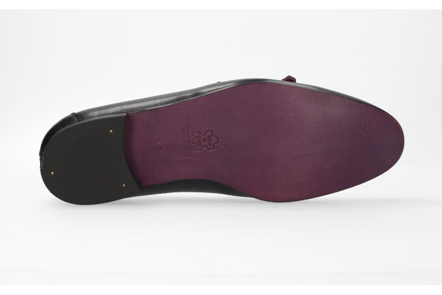 Mocassin bleu marine à double boucle