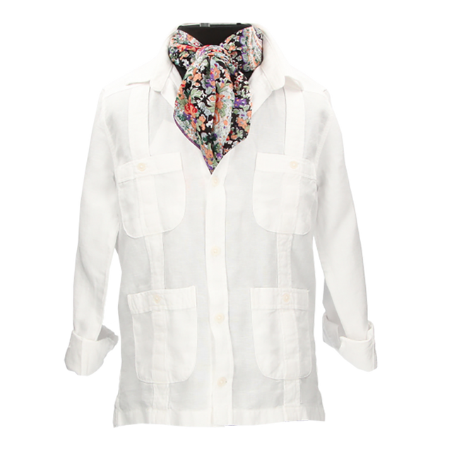 CAMISA CUBANA NIÑO BLANCA
