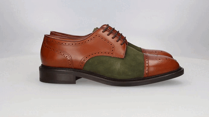 Blucher Piel y Ante Verde Valverde del Camino