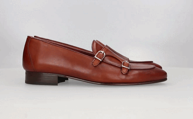 Brown Double Buckle Moccasin