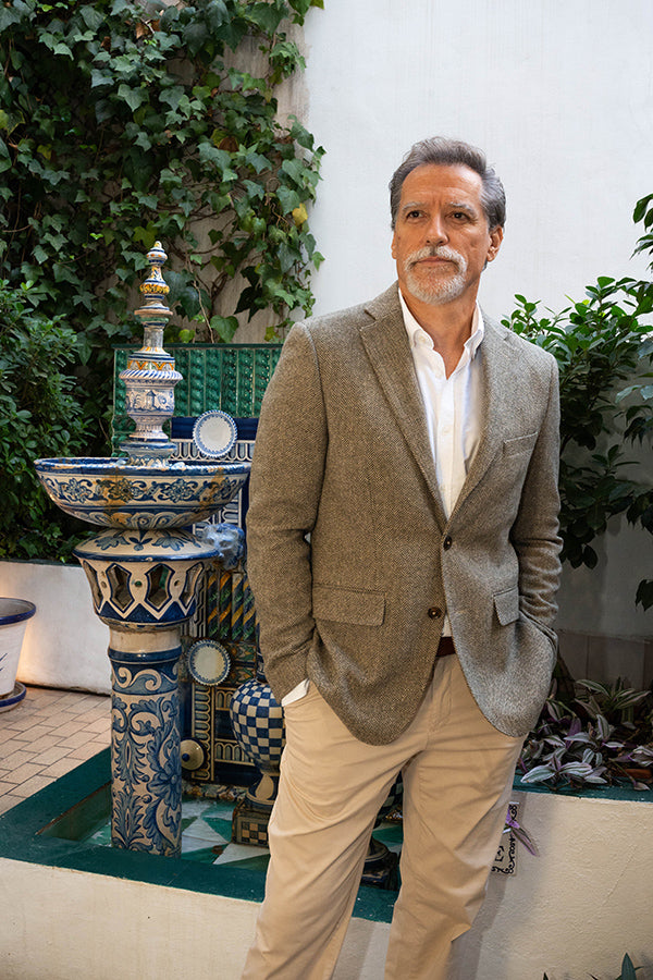 BLAZER BEIGE À CHEVRONS