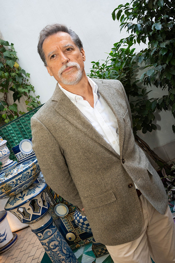 BLAZER BEIGE À CHEVRONS