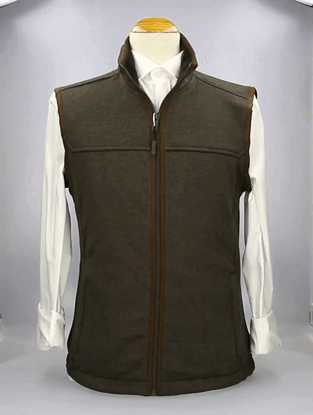 Gilet polaire vert à chevrons