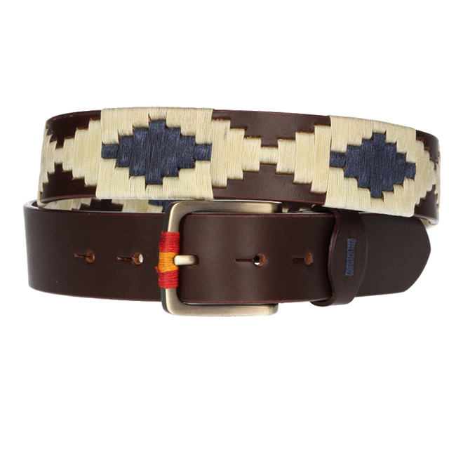 CINT. MARRON BORDADO BEIGE-MARRON