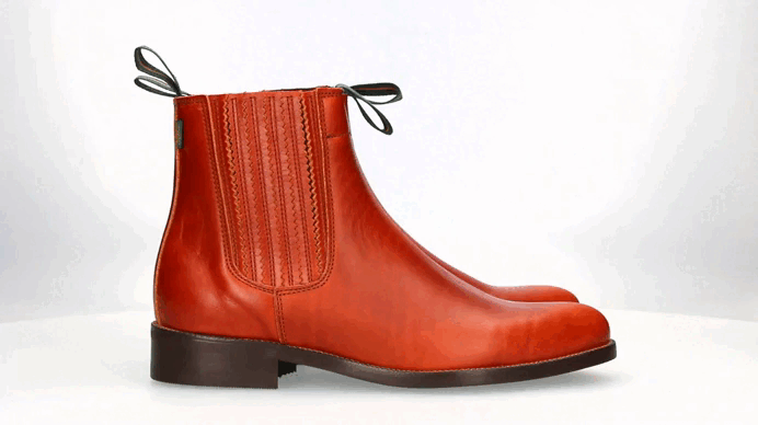 Bota Corta Fuelle Plisado Vaqueta Bronce Valverde del Camino