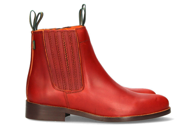 Bota Corta Fuelle Plisado Ternera Coñac Valverde del Camino