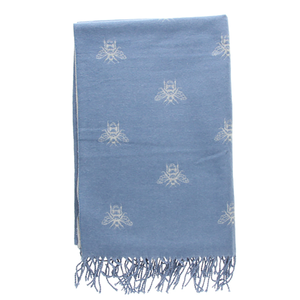 BEE-PRINT BLUE SCARF