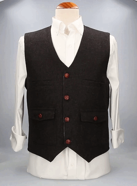 Évora Herringbone Vest Dark Brown