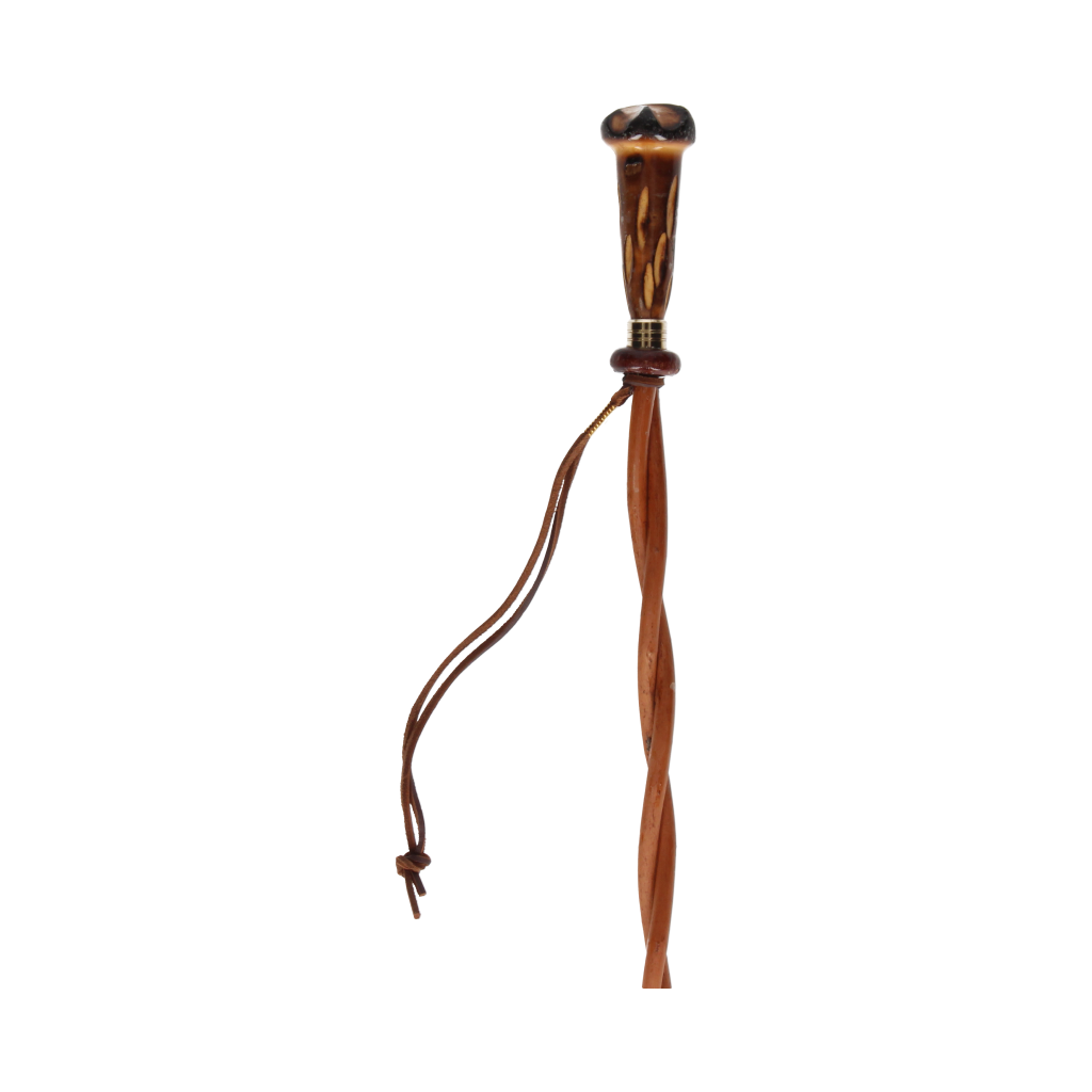 Braided Whip with Turned Wood Handle