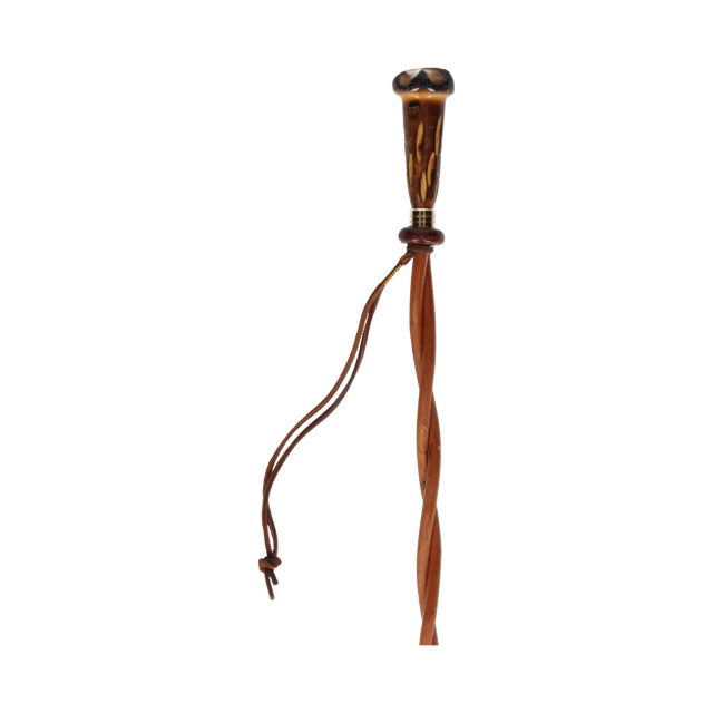 Braided Whip with Turned Wood Handle